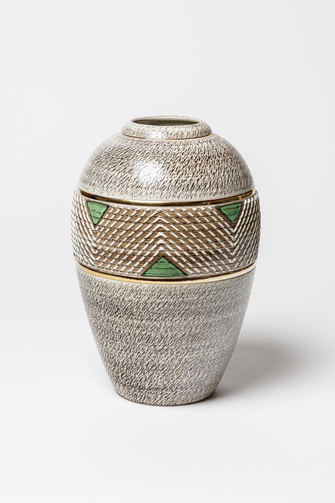 Francese Vaso in ceramica di Lucien Brisdoux, circa 1960-1970 in vendita