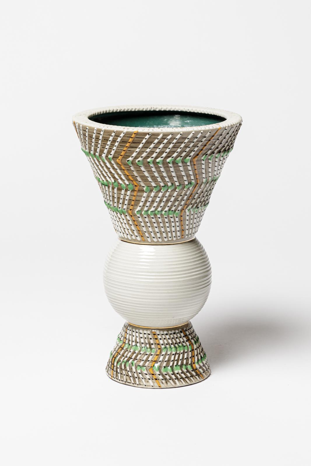 Francese Vaso in ceramica di Lucien Brisdoux, circa 1960-1970 in vendita