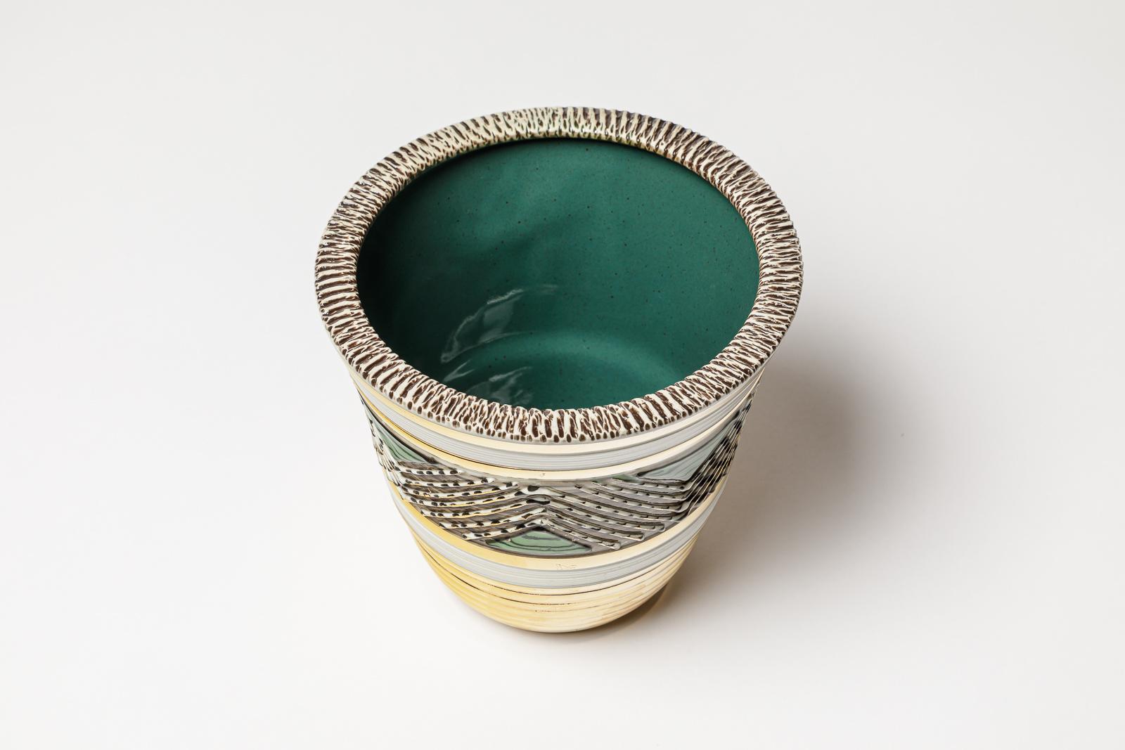 Vaso in ceramica di Lucien Brisdoux, circa 1960-1970 In condizioni ottime in vendita a Saint-Ouen, FR