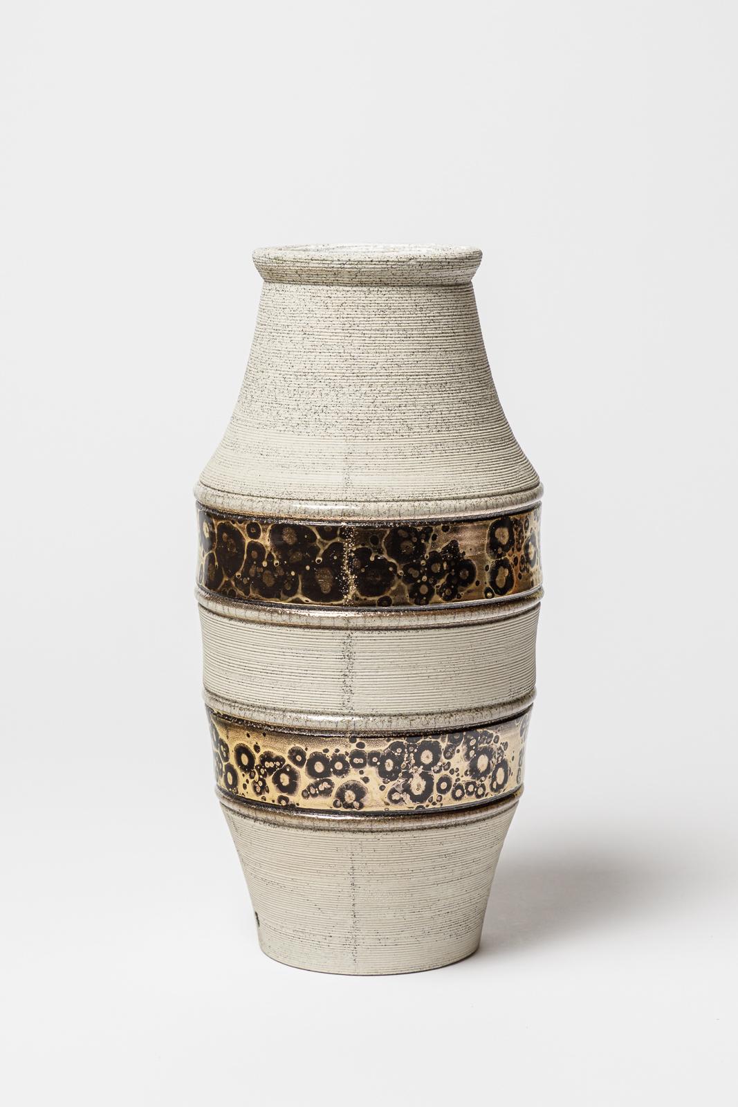 Vaso in ceramica di Lucien Brisdoux, circa 1960-1970 In condizioni ottime in vendita a Saint-Ouen, FR