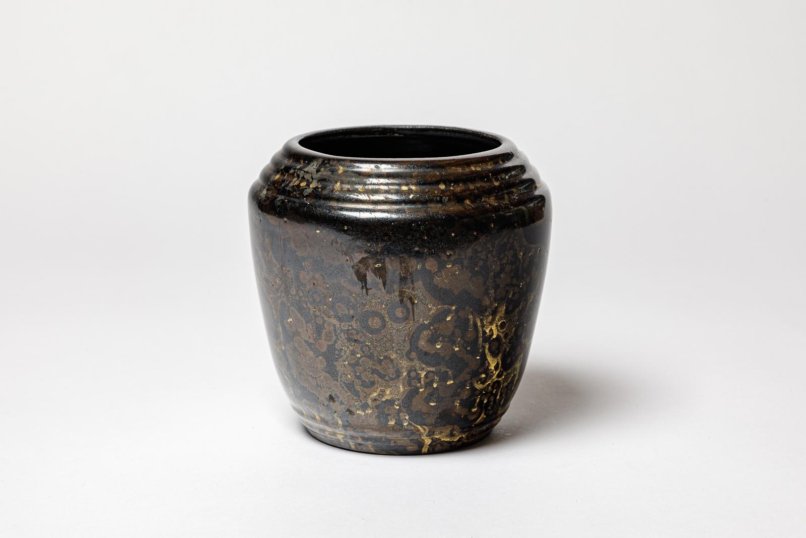 Vaso in ceramica di Lucien Brisdoux, circa 1960-1970 In condizioni ottime in vendita a Saint-Ouen, FR