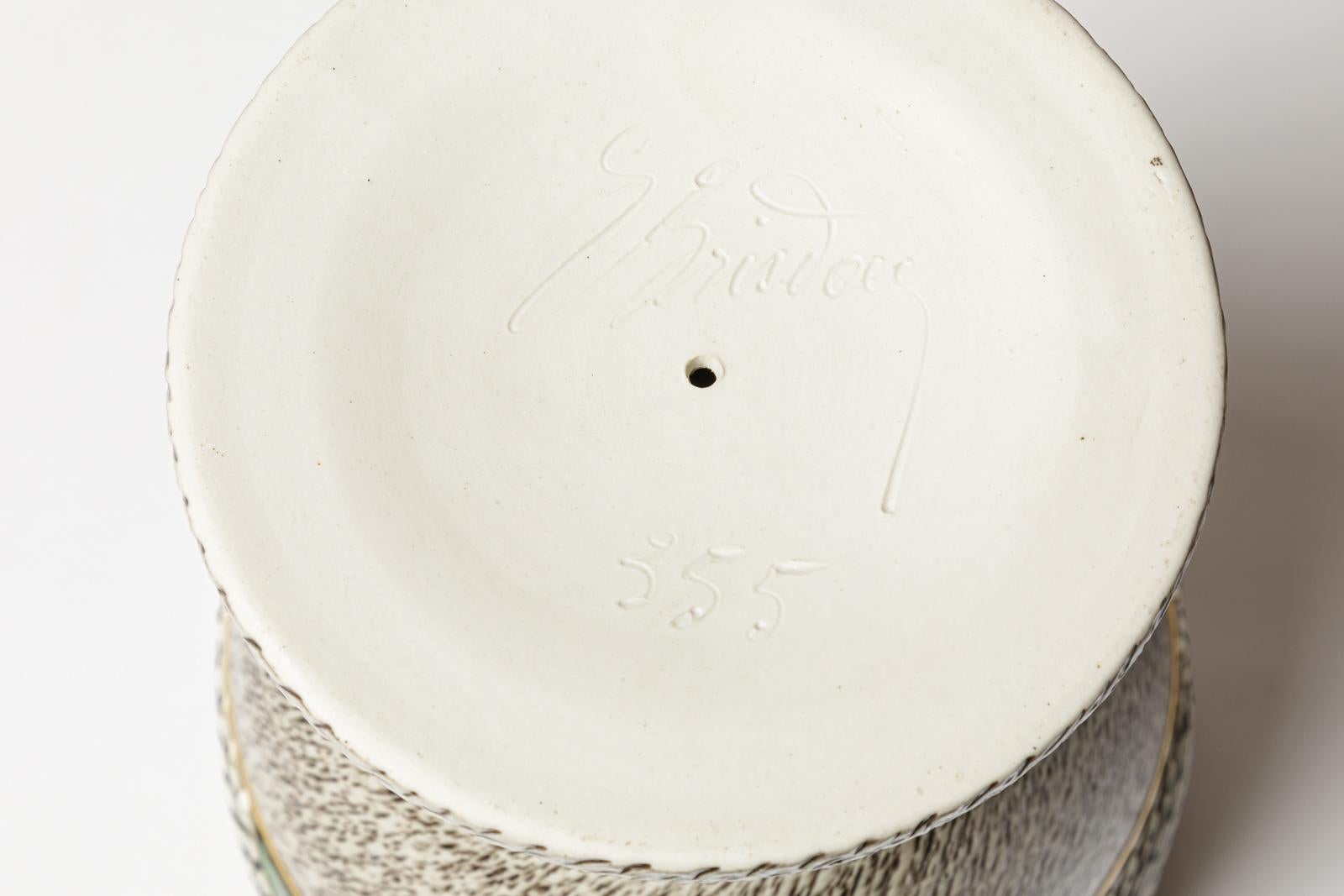 XX secolo Vaso in ceramica di Lucien Brisdoux, circa 1960-1970 in vendita
