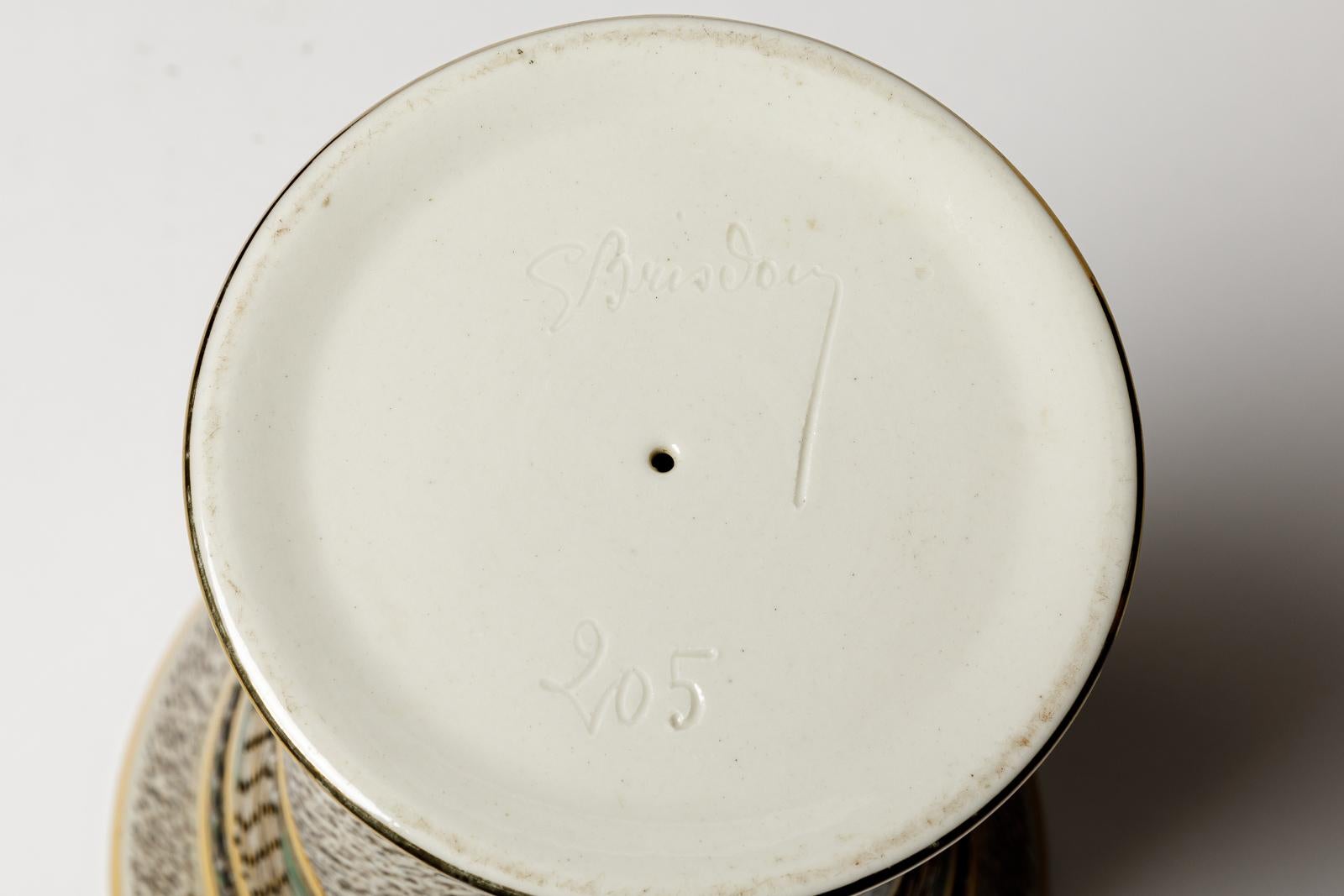 XX secolo Vaso in ceramica di Lucien Brisdoux, circa 1960-1970 in vendita