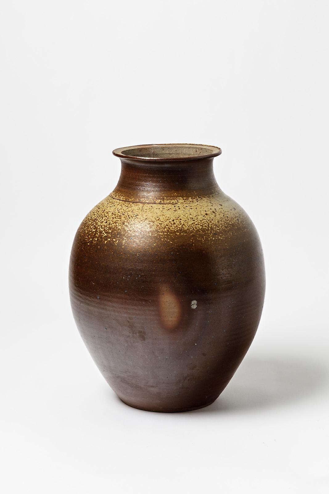 Beaux Arts Ceramic Vase in the Style of Robert Deblander, circa 1980 For Sale