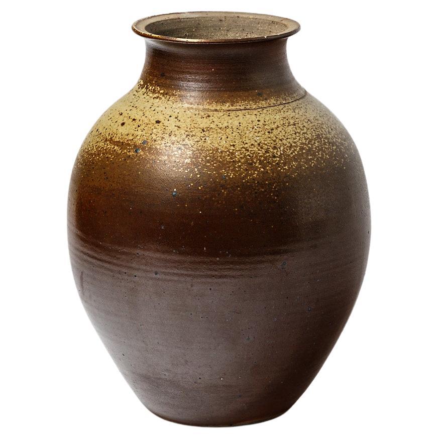 Ceramic Vase in the Style of Robert Deblander, circa 1980 For Sale