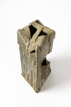 Ceramic Vase-Sculpture by Michel Lanos, circa 1990-2000.
