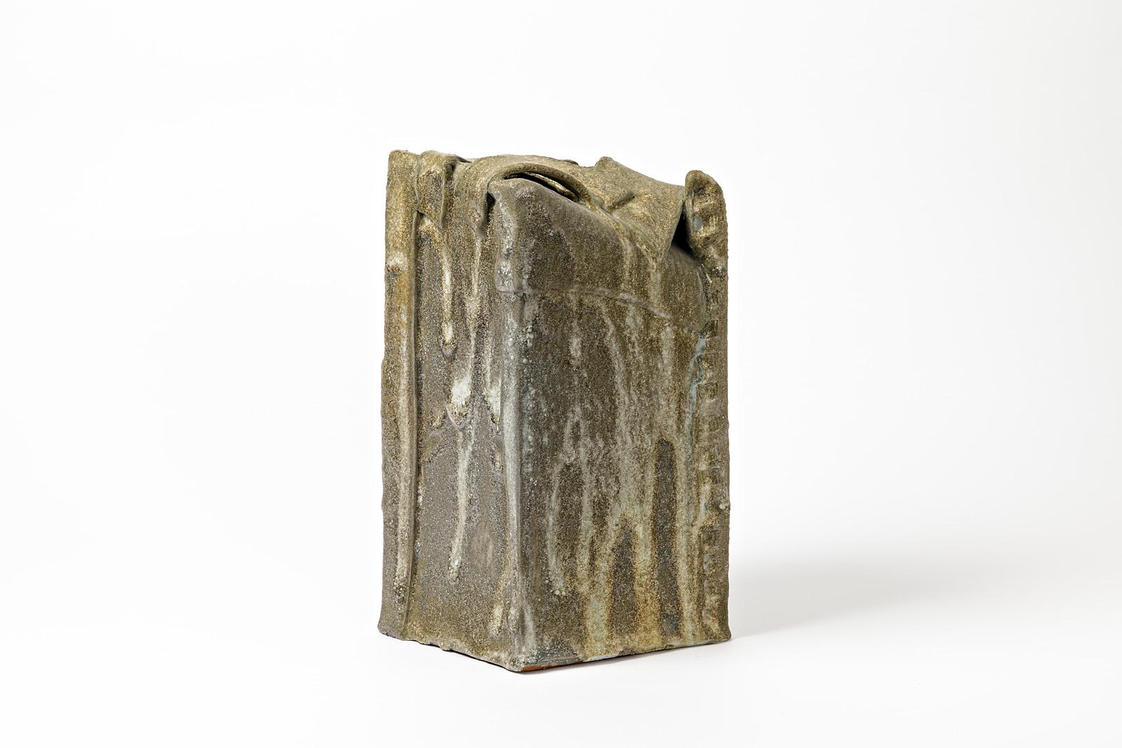 Beaux-Arts Vase-sculpture en céramique de Michel Lanos
