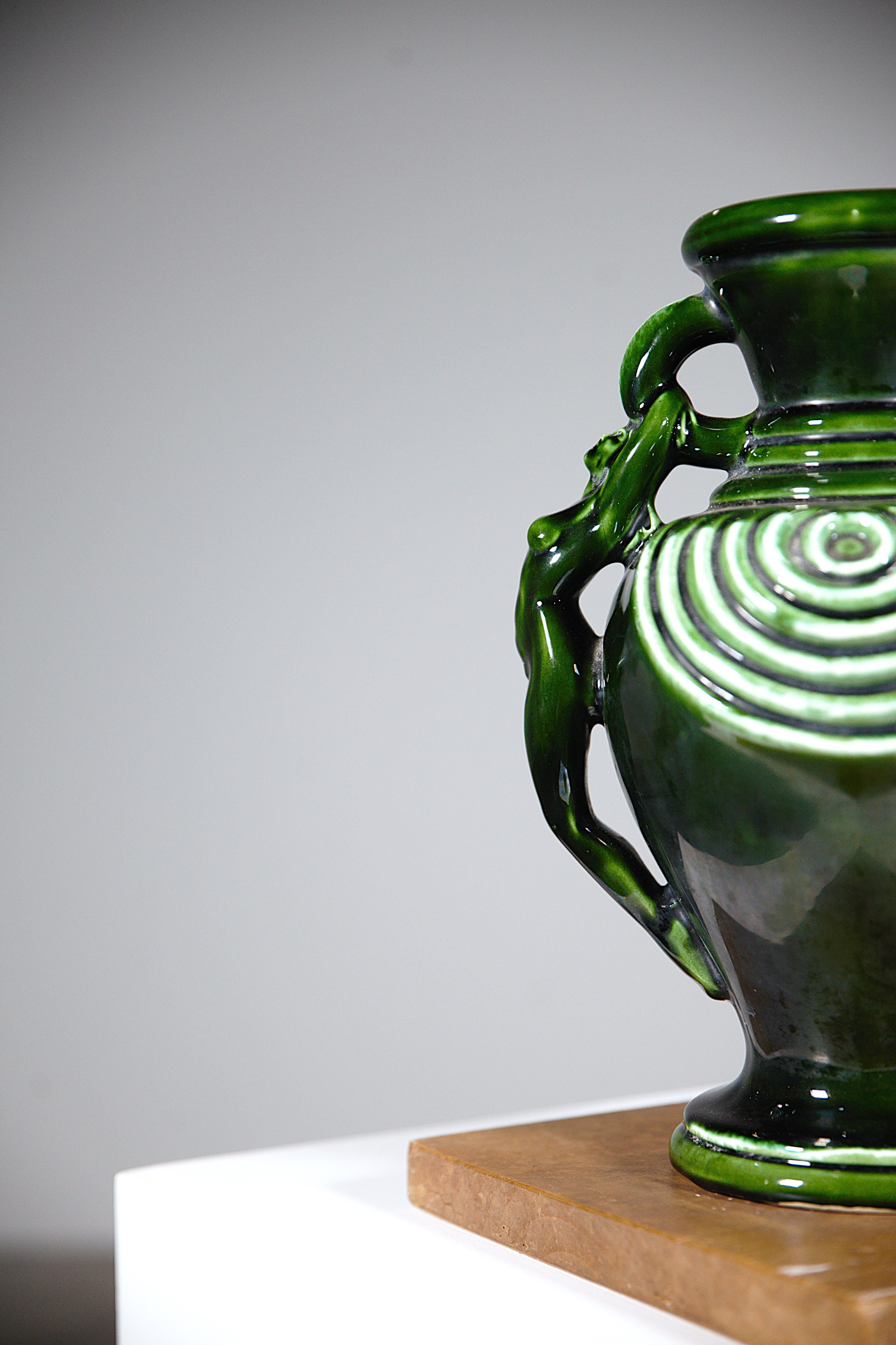 Smaltato Vaso in ceramica Vallauris Francia anni '70 in vendita