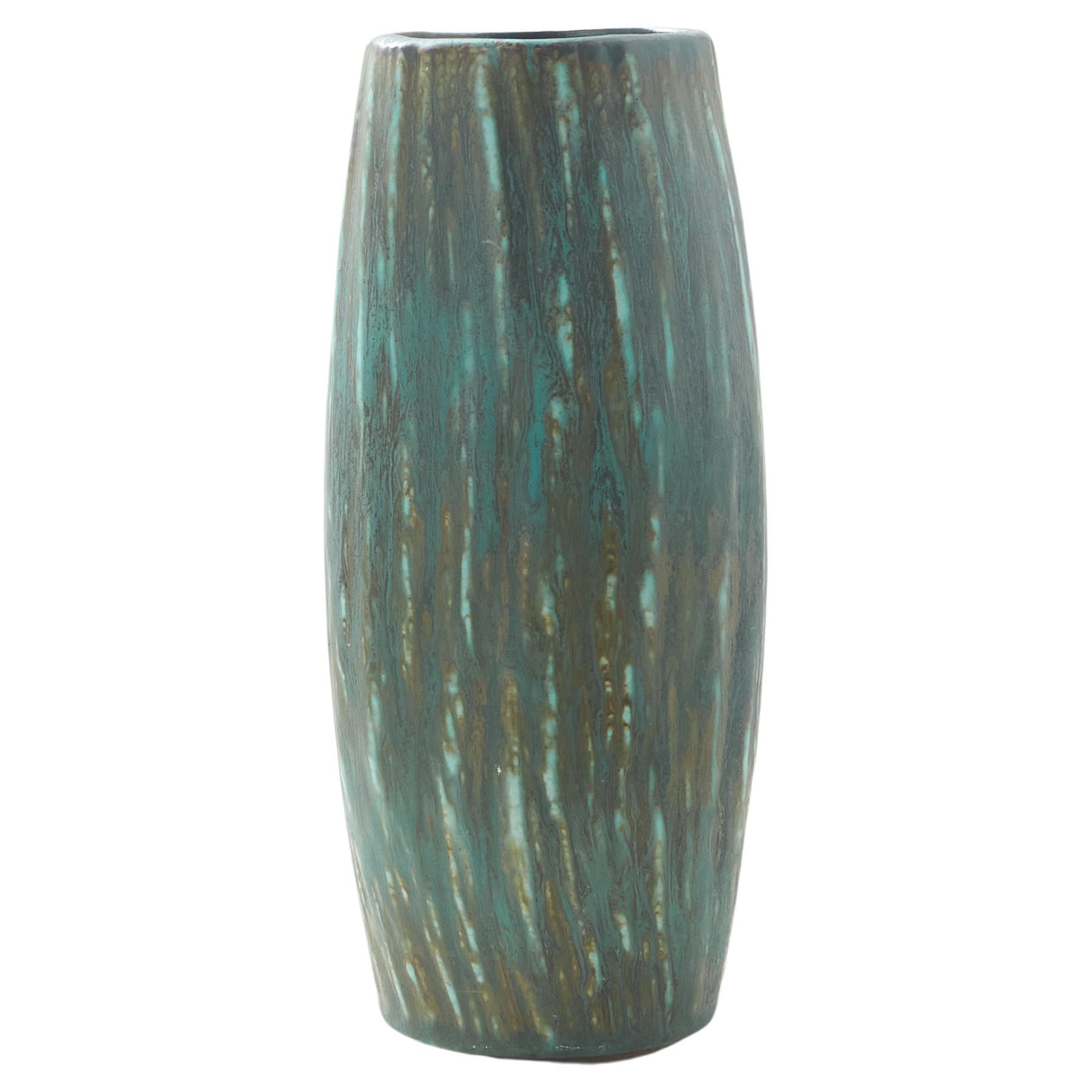 A Ceramic Vase with a mottled glaze by Gunnar Nylund