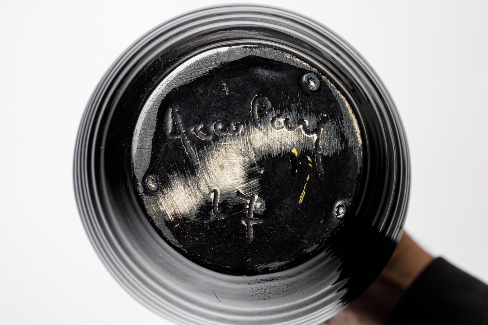 Ceramica Vaso in ceramica con decorazione a smalto nero di Accolay, cica 1960-1970 in vendita
