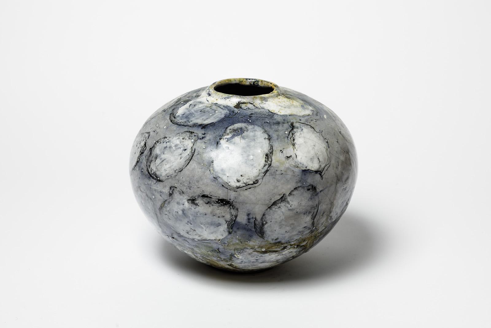 Keramische Vase mit Glasurdekoration von Gisele Buthod-Garçon, um 1990-2000 (Beaux Arts) im Angebot
