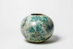 Ceramic Vase with Glaze Decoration by Gisele Buthod, Garçon, circa 1990