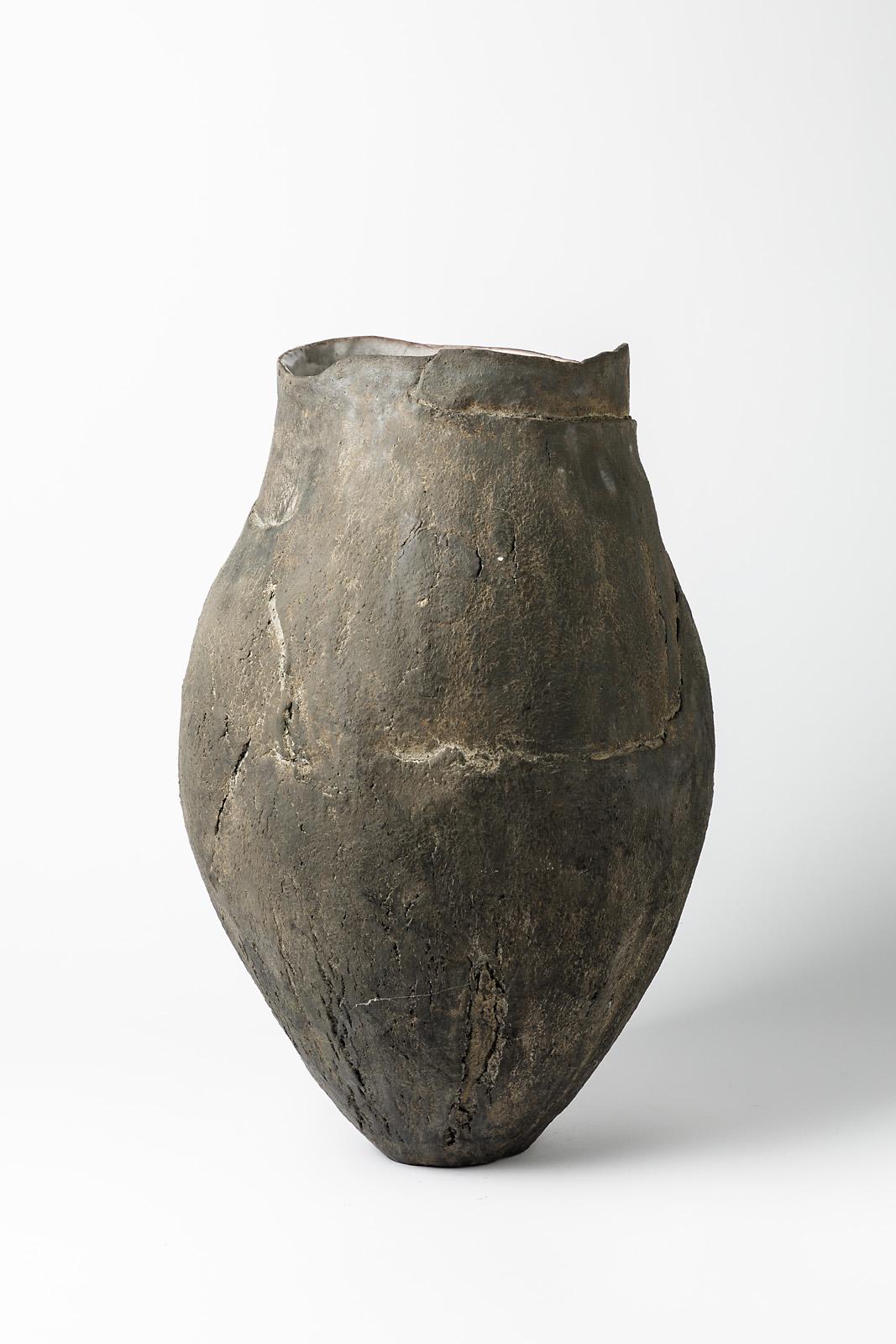 Contemporary Ceramic Vase with Glaze Decoration by Gisele Buthod, Garçon, circa 2005