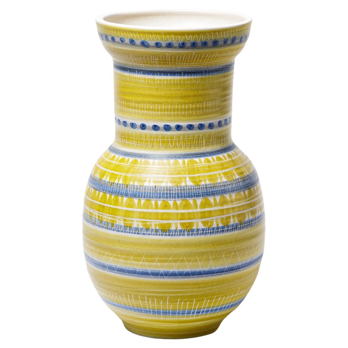Ceramic Vase with Glaze Decoration, circa 1950 of Marcel Guillot For Sale