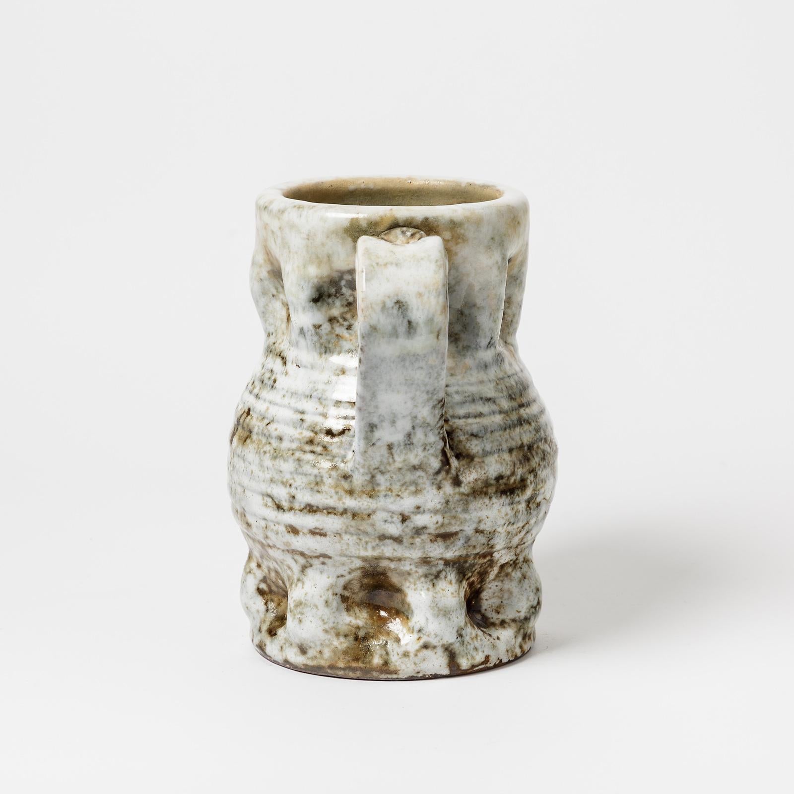 Beaux Arts Ceramic Vase with Glazes Decoration by Alexandre Kostanda to Vallauris, 1950