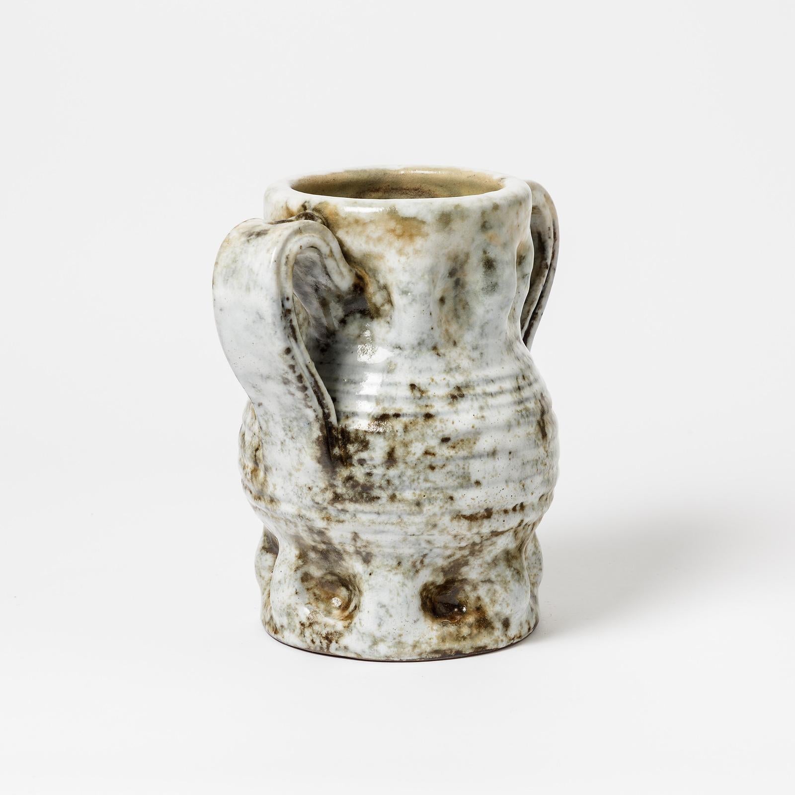Ceramic Vase with Glazes Decoration by Alexandre Kostanda to Vallauris, 1950 In Excellent Condition In Saint-Ouen, FR