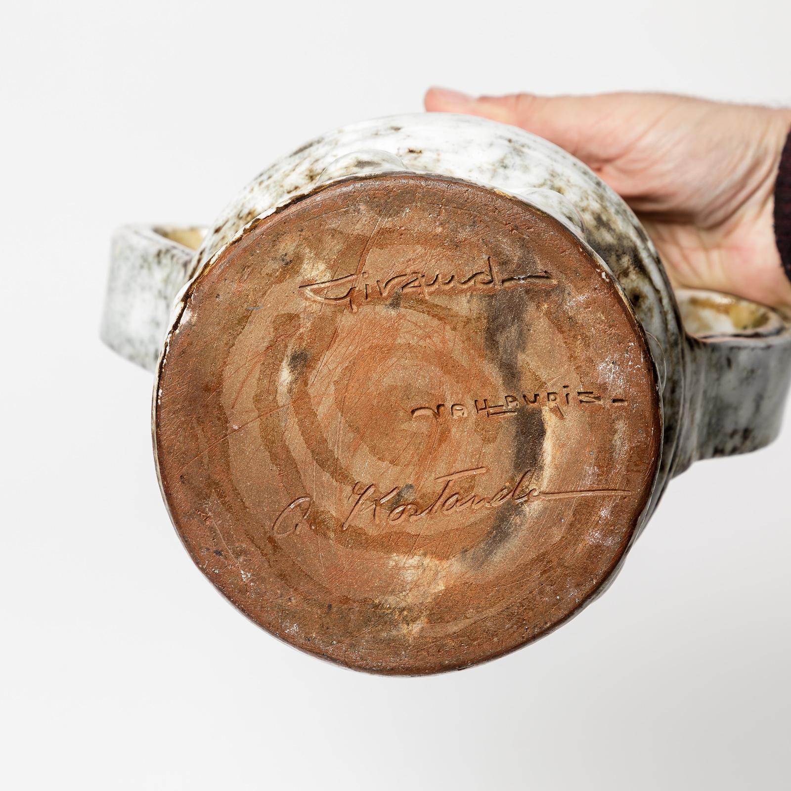 20th Century Ceramic Vase with Glazes Decoration by Alexandre Kostanda to Vallauris, 1950