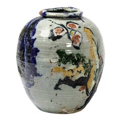 Ceramic Vase with Glazes Decoration by Michel Lanos '1926-2005'