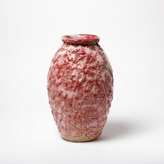 A ceramic vase with pink glaze decoration, circa 1930 attributed to CAB.