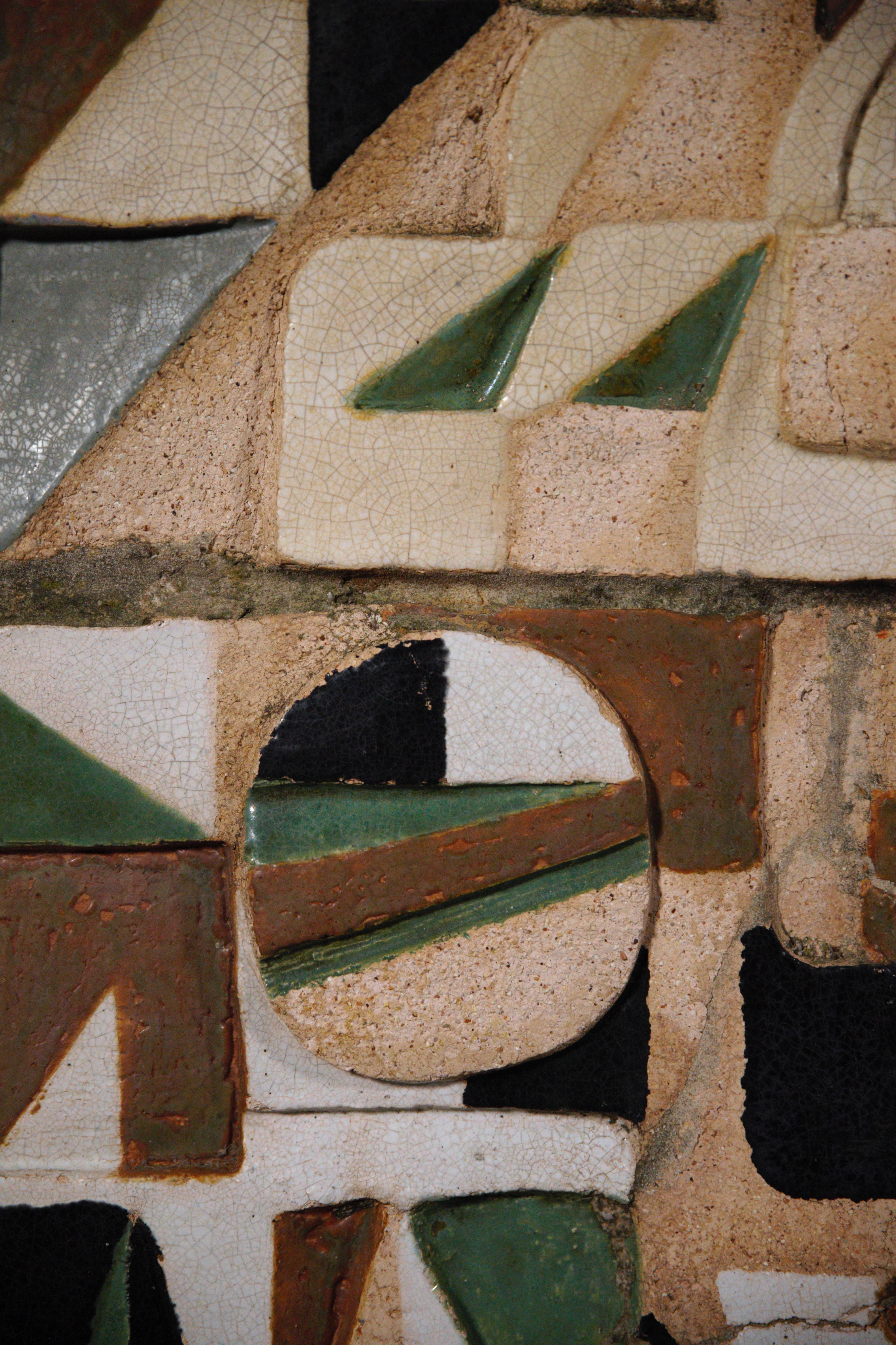 A Ceramic Wall Panel by A French Student for a Study Project Toulon France 1970s For Sale 6