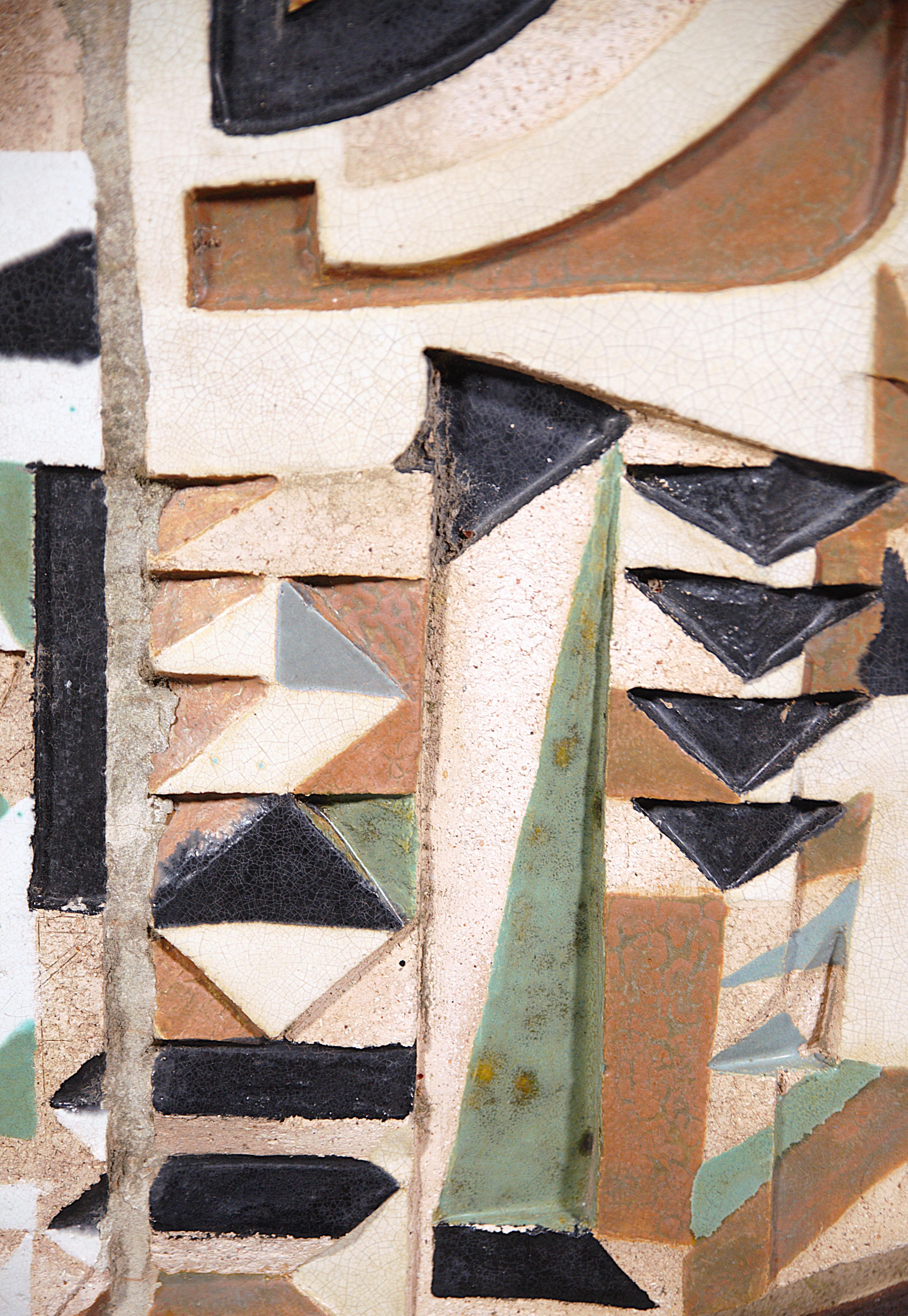 A Ceramic Wall Panel by A French Student for a Study Project Toulon France 1970s For Sale 9