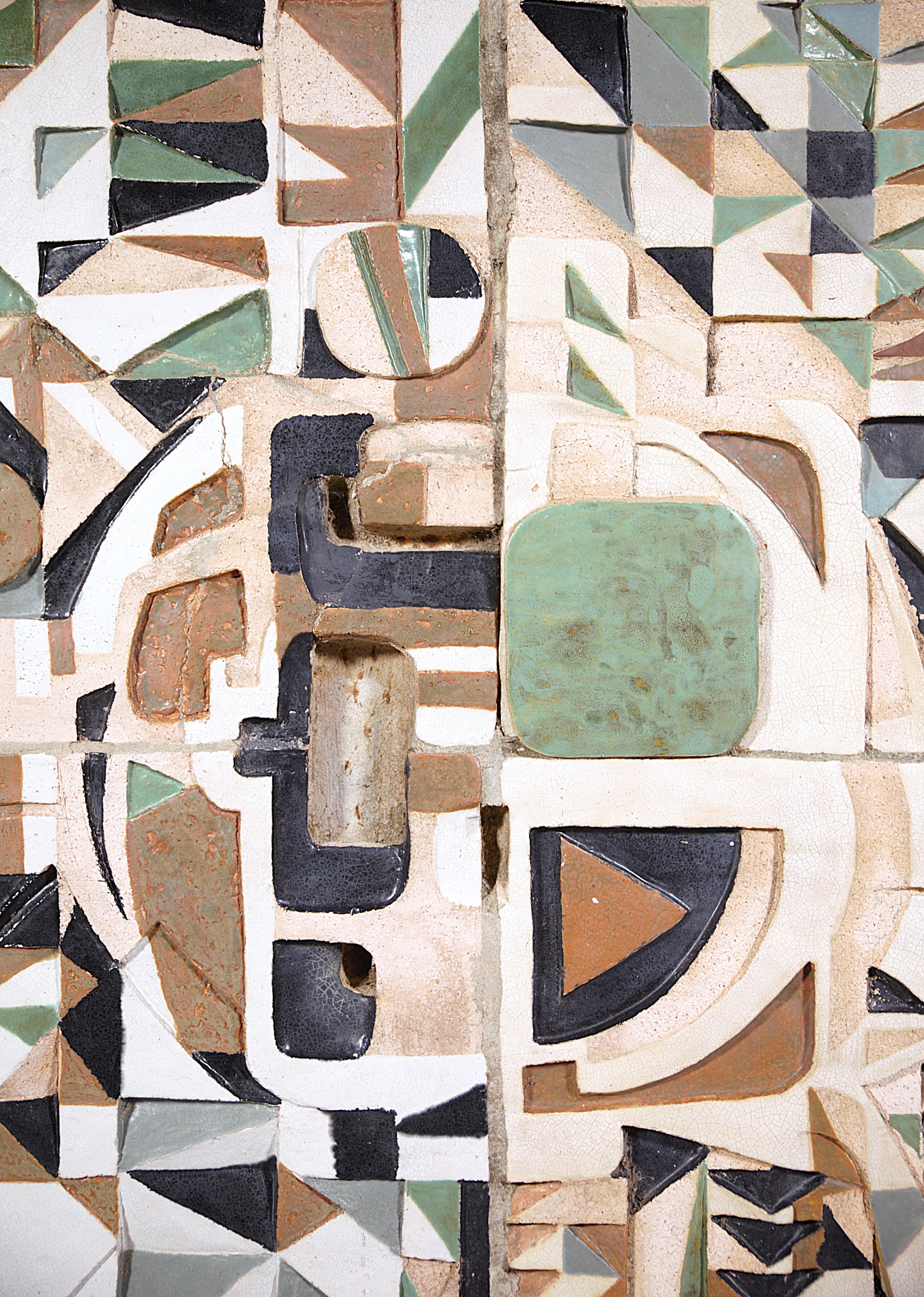 Late 20th Century A Ceramic Wall Panel by A French Student for a Study Project Toulon France 1970s For Sale