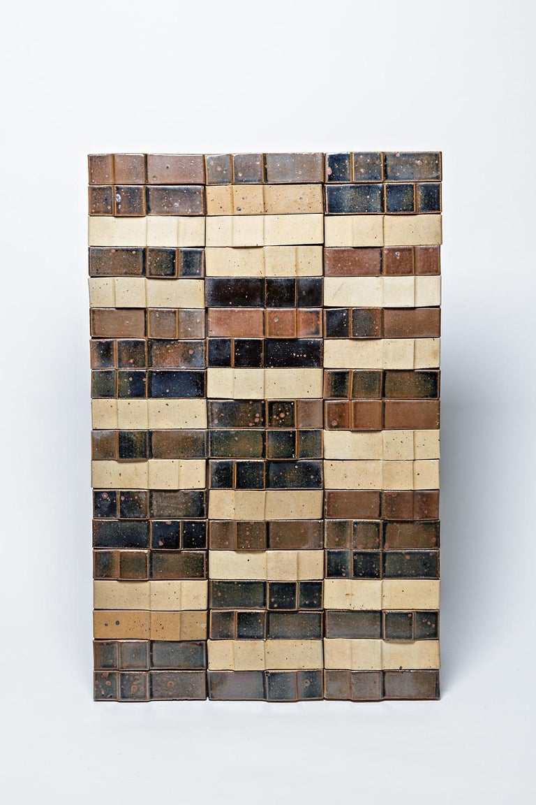 Ceramic Wall Panel by Pierre Digan, to La Borne, circa 19701975 For