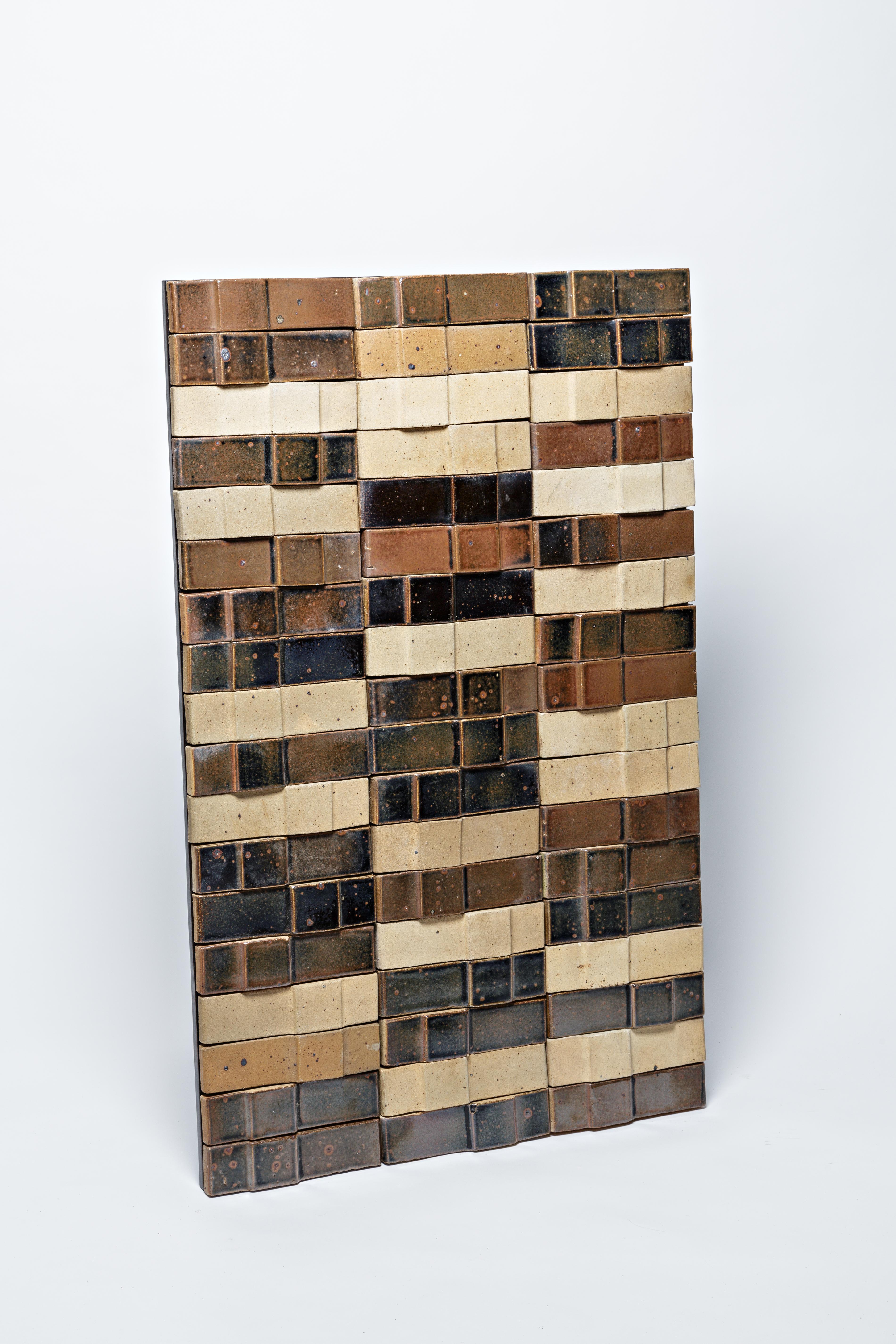 Beaux Arts Ceramic Wall Panel by Pierre Digan, to La Borne, circa 1970-1975 For Sale