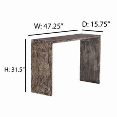 A cerused oak console table.