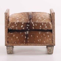 A Cerused Oak Cube Bench, in the manner of Jean-Michel Frank.