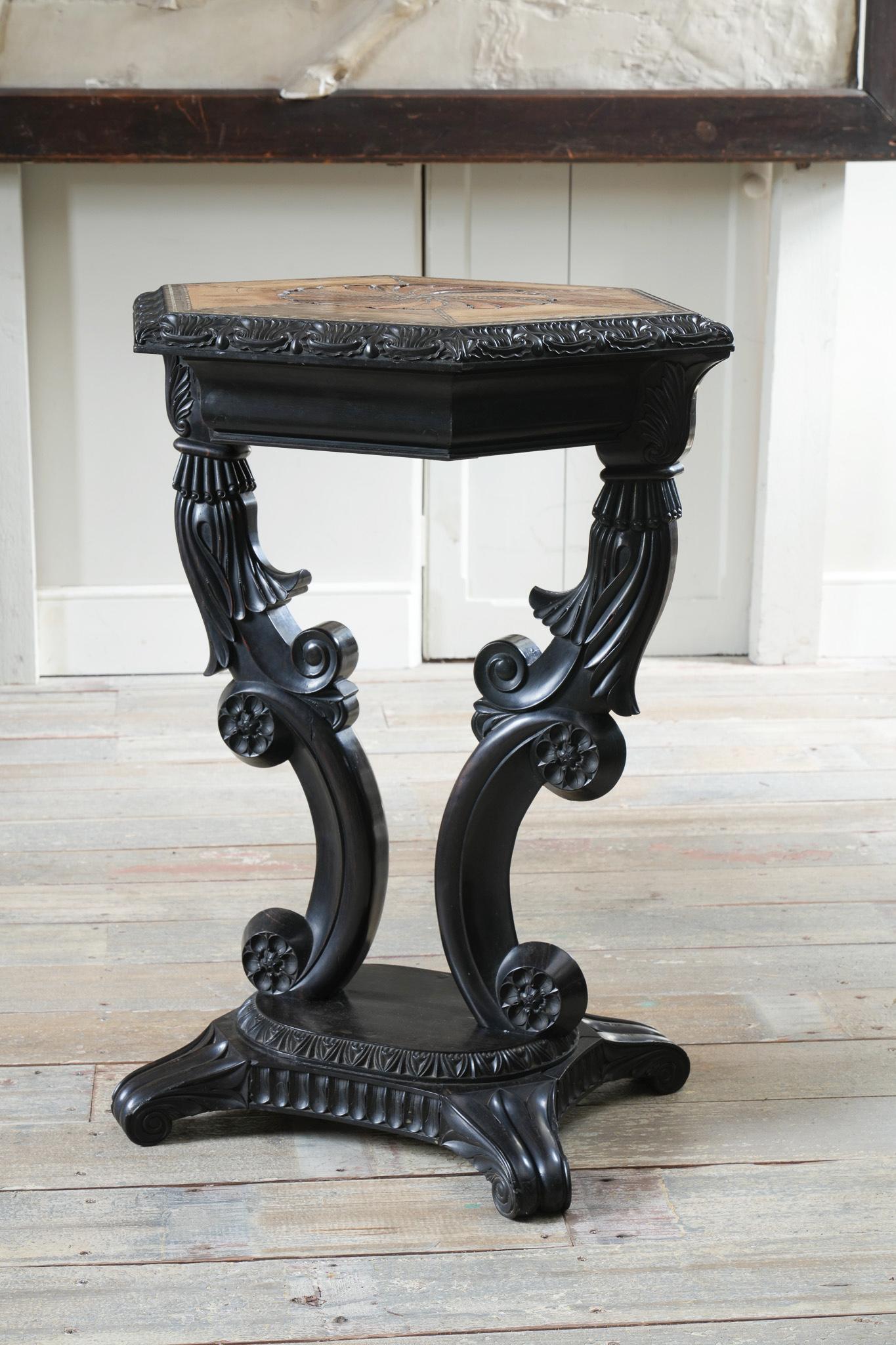 A Ceylonese Ebony & Specimen Wood Occasional Table In Good Condition For Sale In Conwy, GB