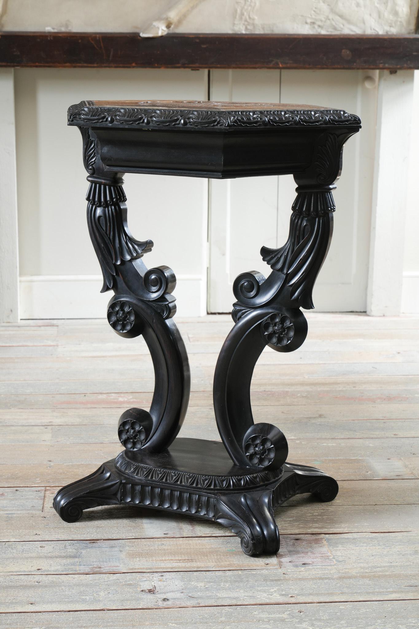 19th Century A Ceylonese Ebony & Specimen Wood Occasional Table For Sale