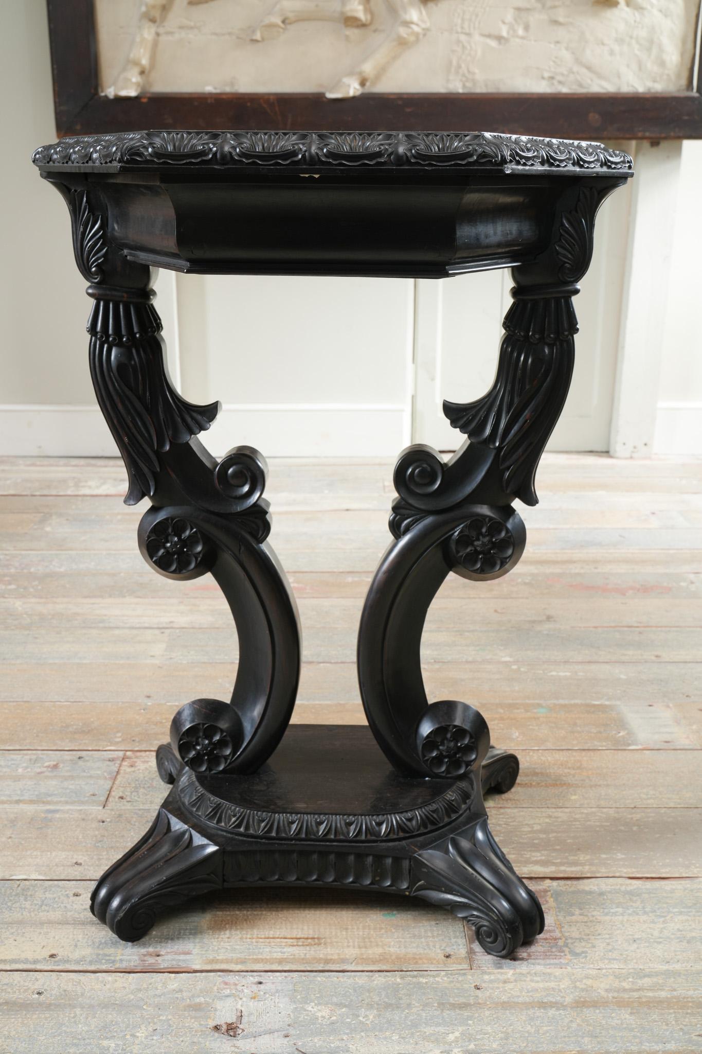 A Ceylonese Ebony & Specimen Wood Occasional Table For Sale 3