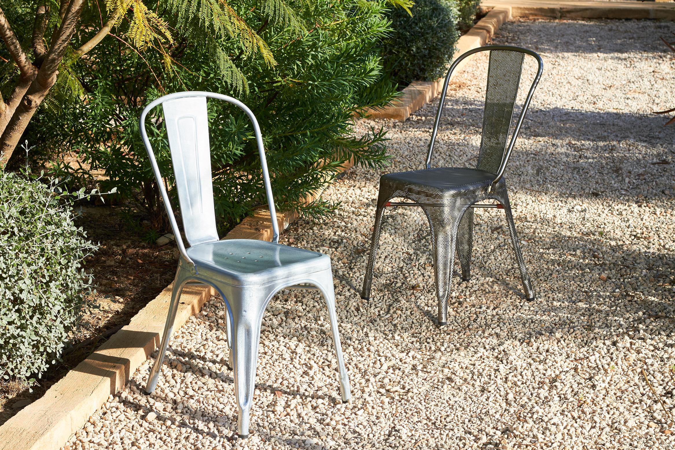 French A-Chair in Galvanized Steel by Xavier Pauchard & Tolix For Sale