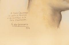 Retrato en tiza y acuarela de Gaetano de Gennaro sobre el poeta Marc Chesneau