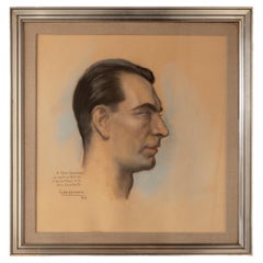 Retrato en tiza y acuarela de Gaetano de Gennaro sobre el poeta Marc Chesneau
