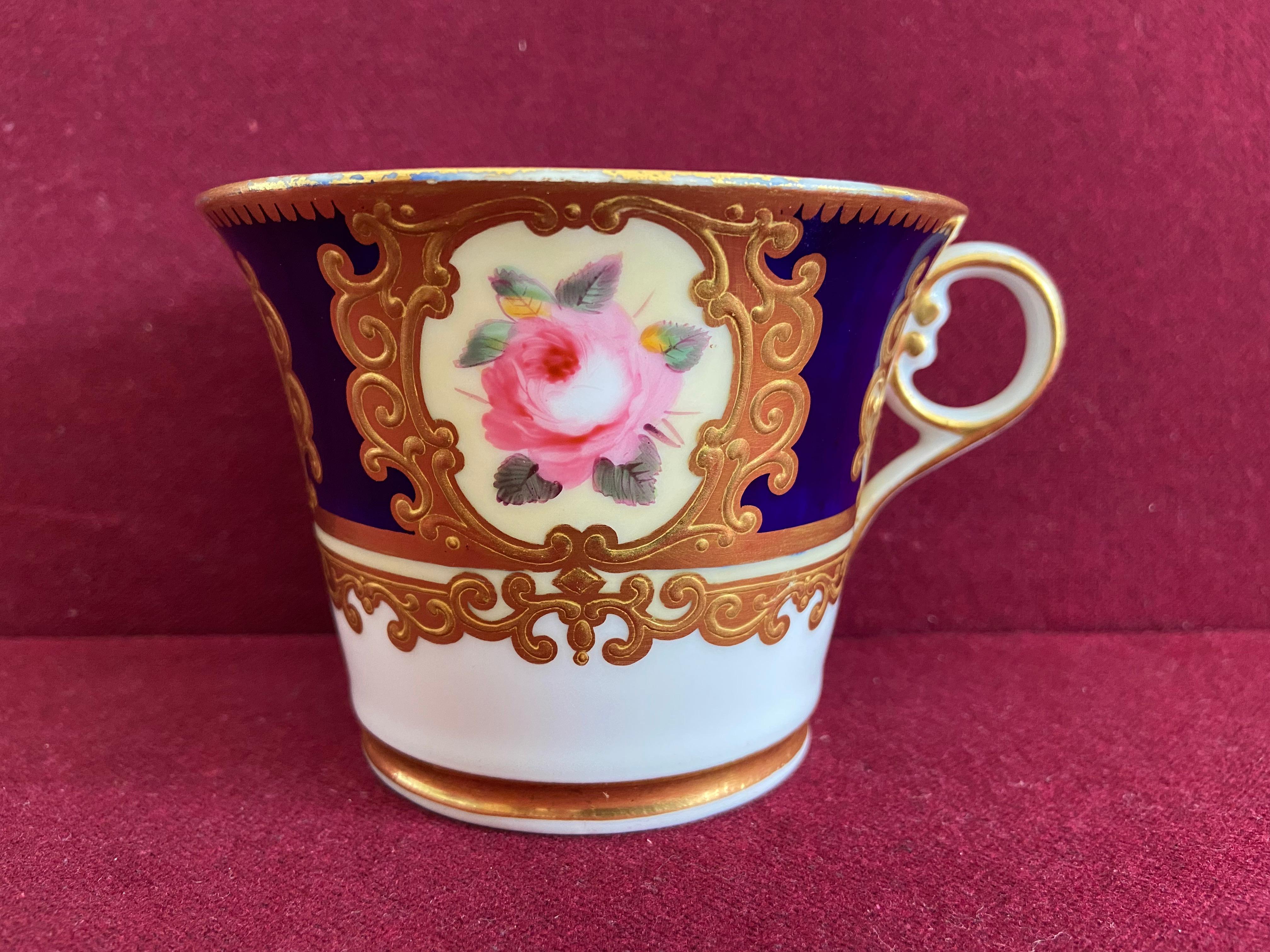 Hand-Painted A Chamberlain Worcester Sir John Hullock Breakfast Cup & Saucer For Sale