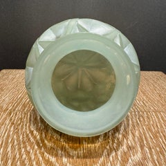 A Chamois green and opalescent Art Déco Glass Vase by R.Lalique.