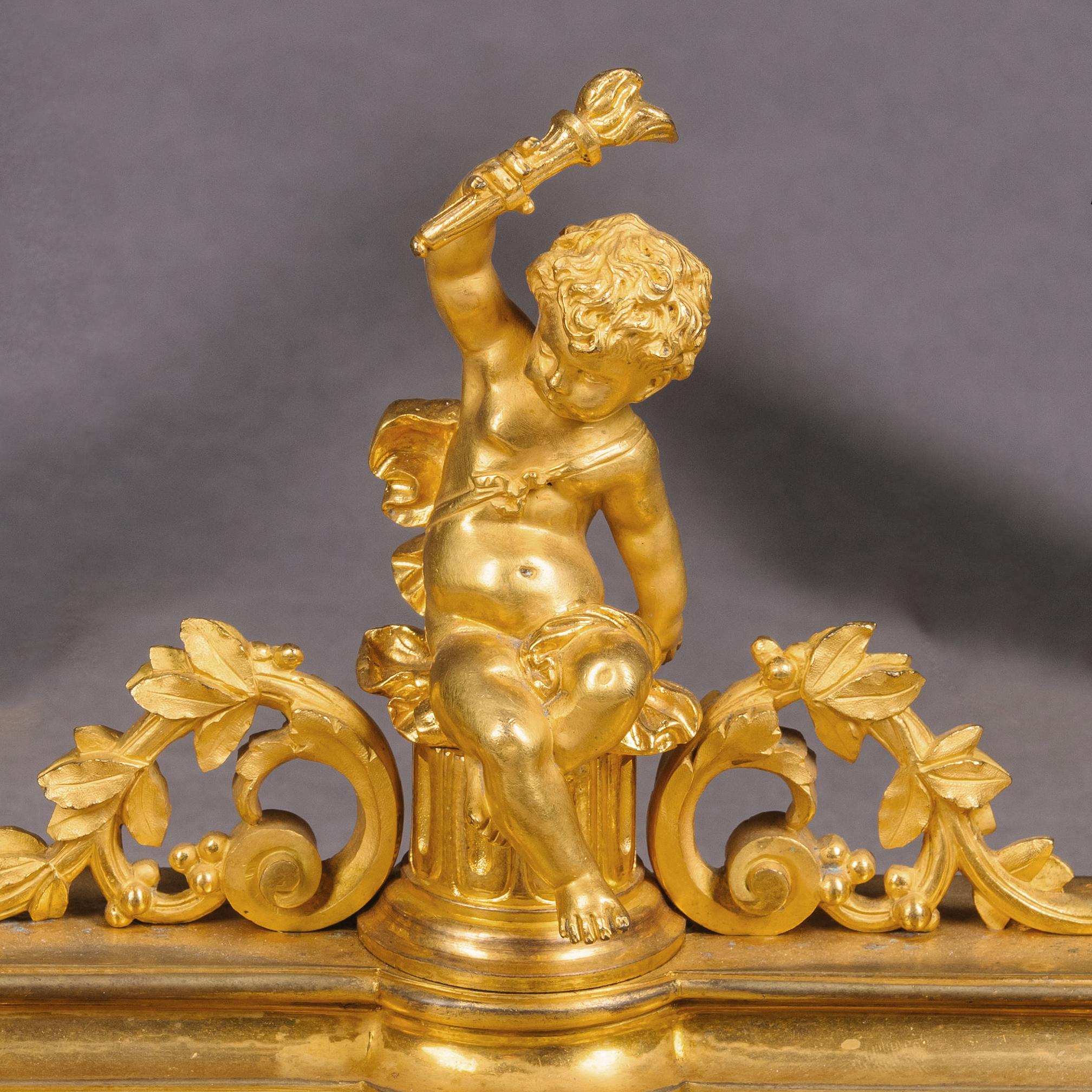 A Champlevé Enamel Three Piece Desk Set, Attributed to Barbedienne In Good Condition For Sale In Brighton, West Sussex