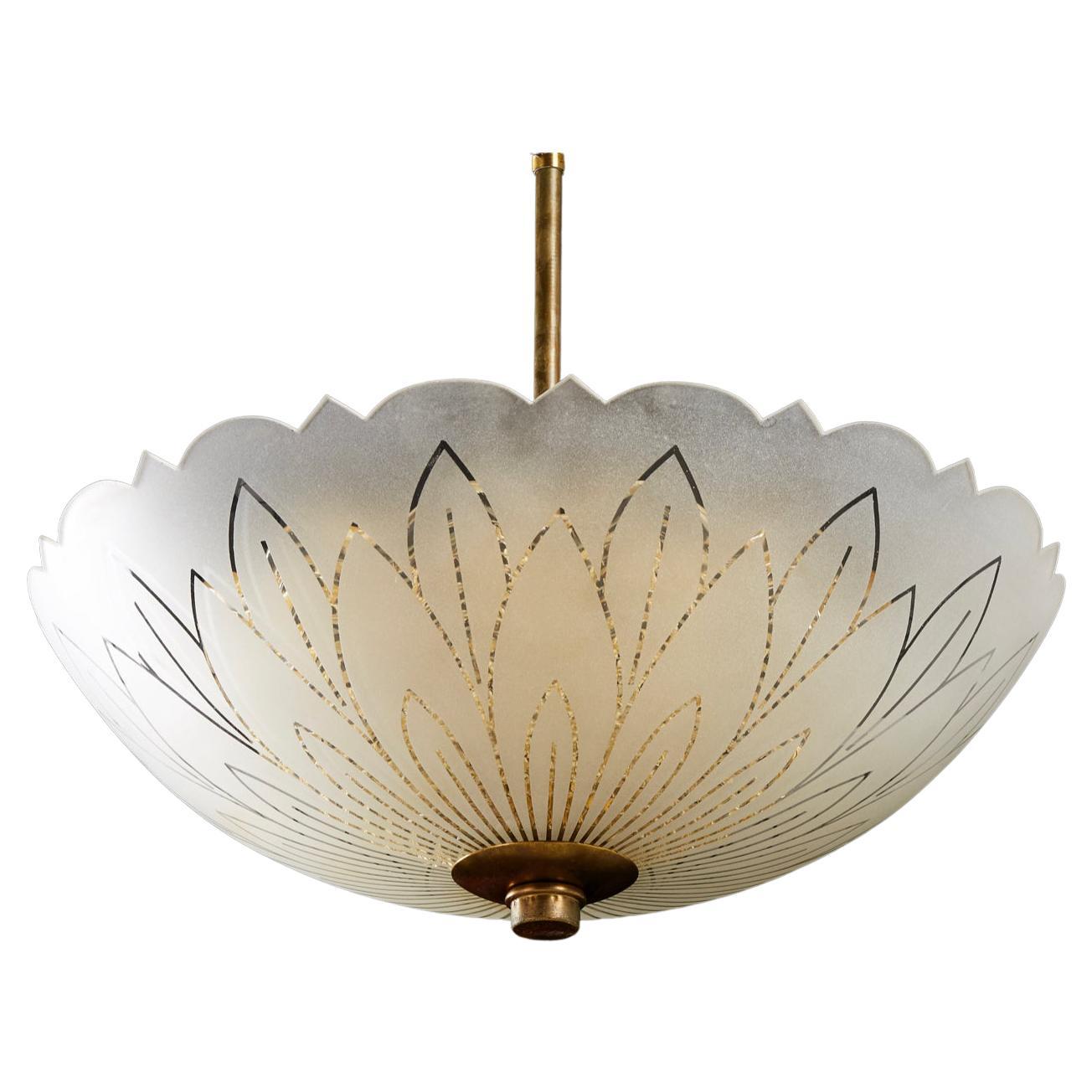 Chandelier by Orrefors For Sale