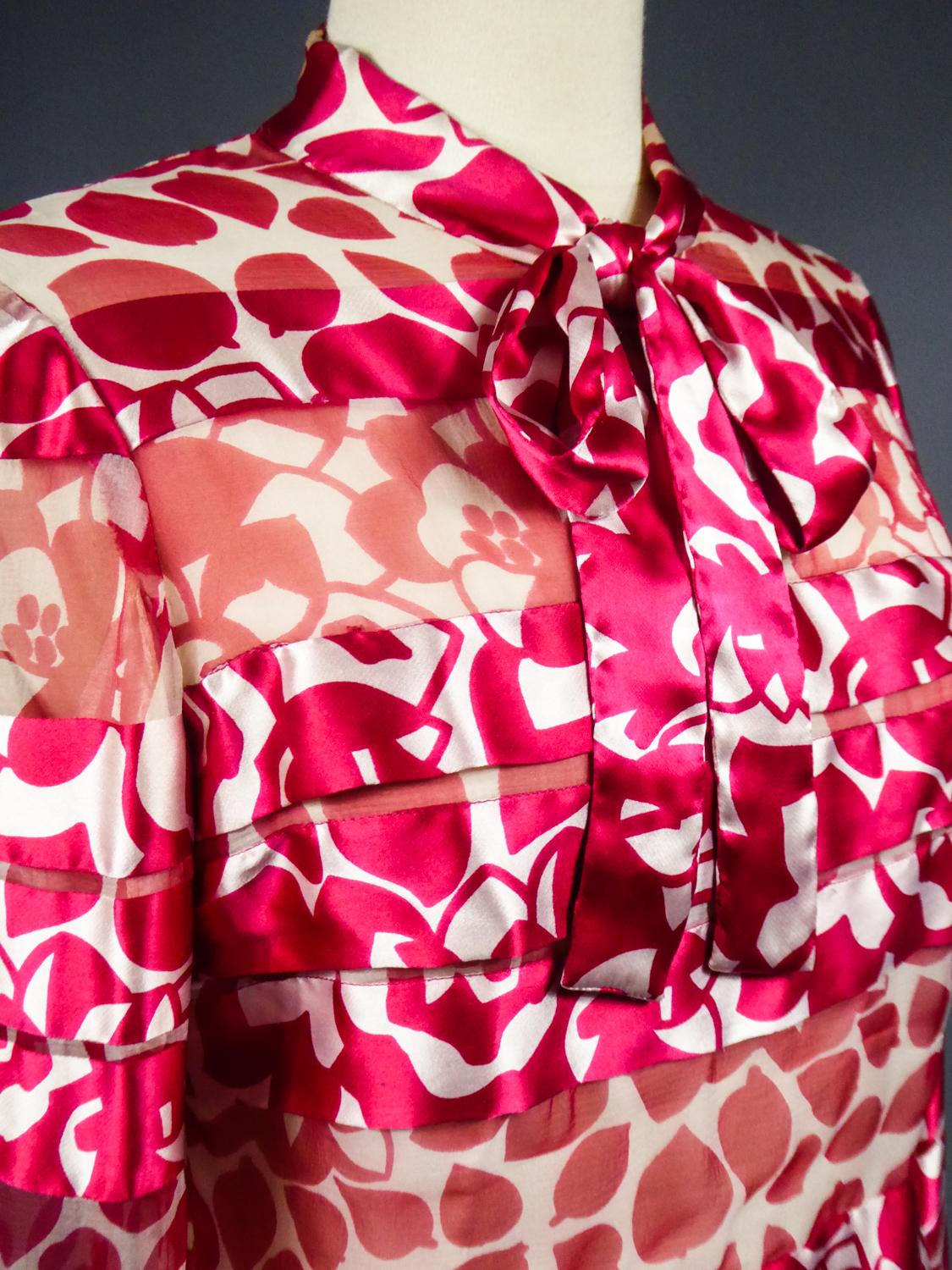 A Chanel Blouse in Printed Silk Numbered 46641 Circa 1970 3
