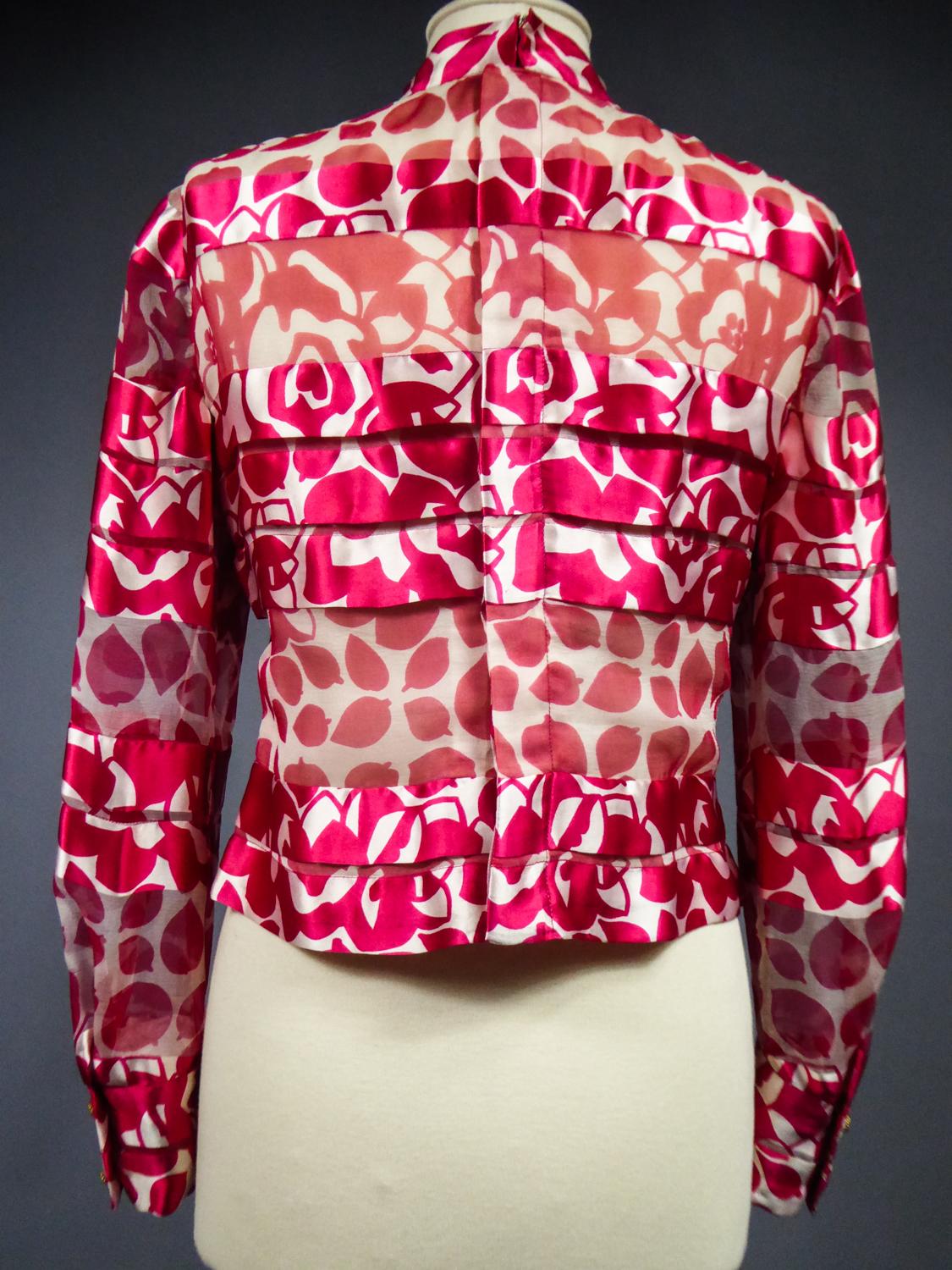 A Chanel Blouse in Printed Silk Numbered 46641 Circa 1970 6