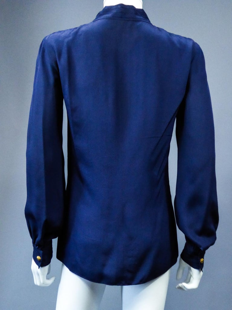 A Chanel Couture Silk Blouse from a Fashion Show Circa 1980 For Sale 8