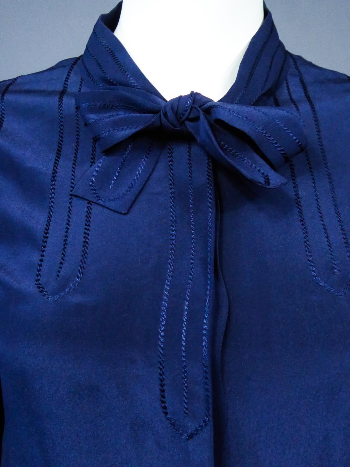 A Chanel Couture Silk Blouse from a Fashion Show Circa 1980 In Excellent Condition In Toulon, FR