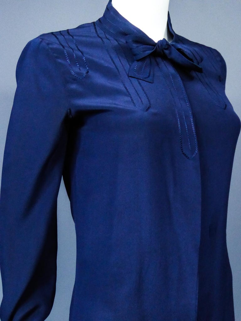 A Chanel Couture Silk Blouse from a Fashion Show Circa 1980 For Sale 3