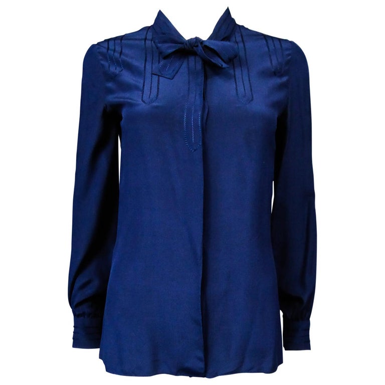A Chanel Couture Silk Blouse from a Fashion Show Circa 1980 For Sale