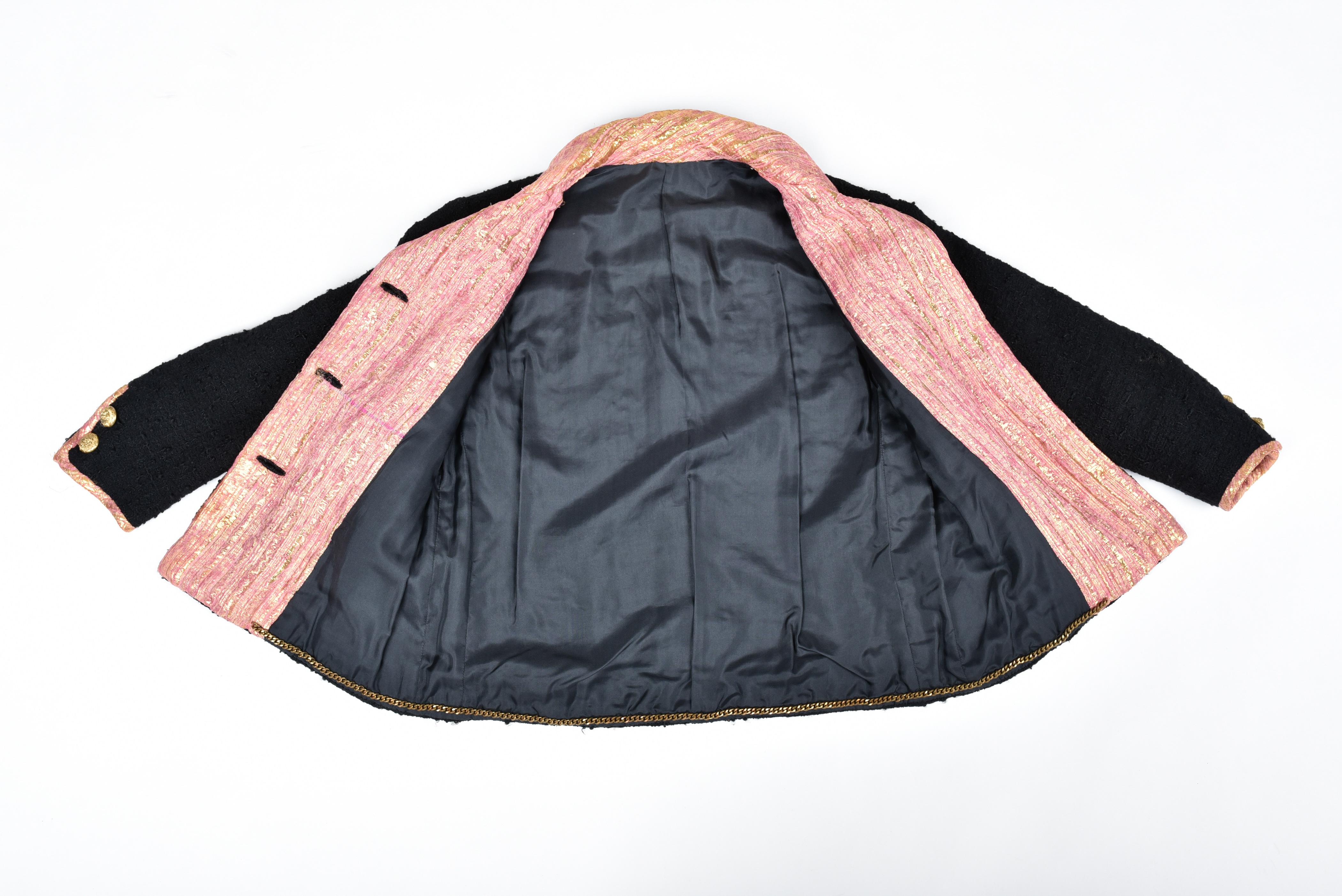 Ein Gabrielle Chanel Couture Anzug aus Wolle und goldenem Lamé CIRCA 1968-1970 im Zustand „Gut“ im Angebot in Toulon, FR