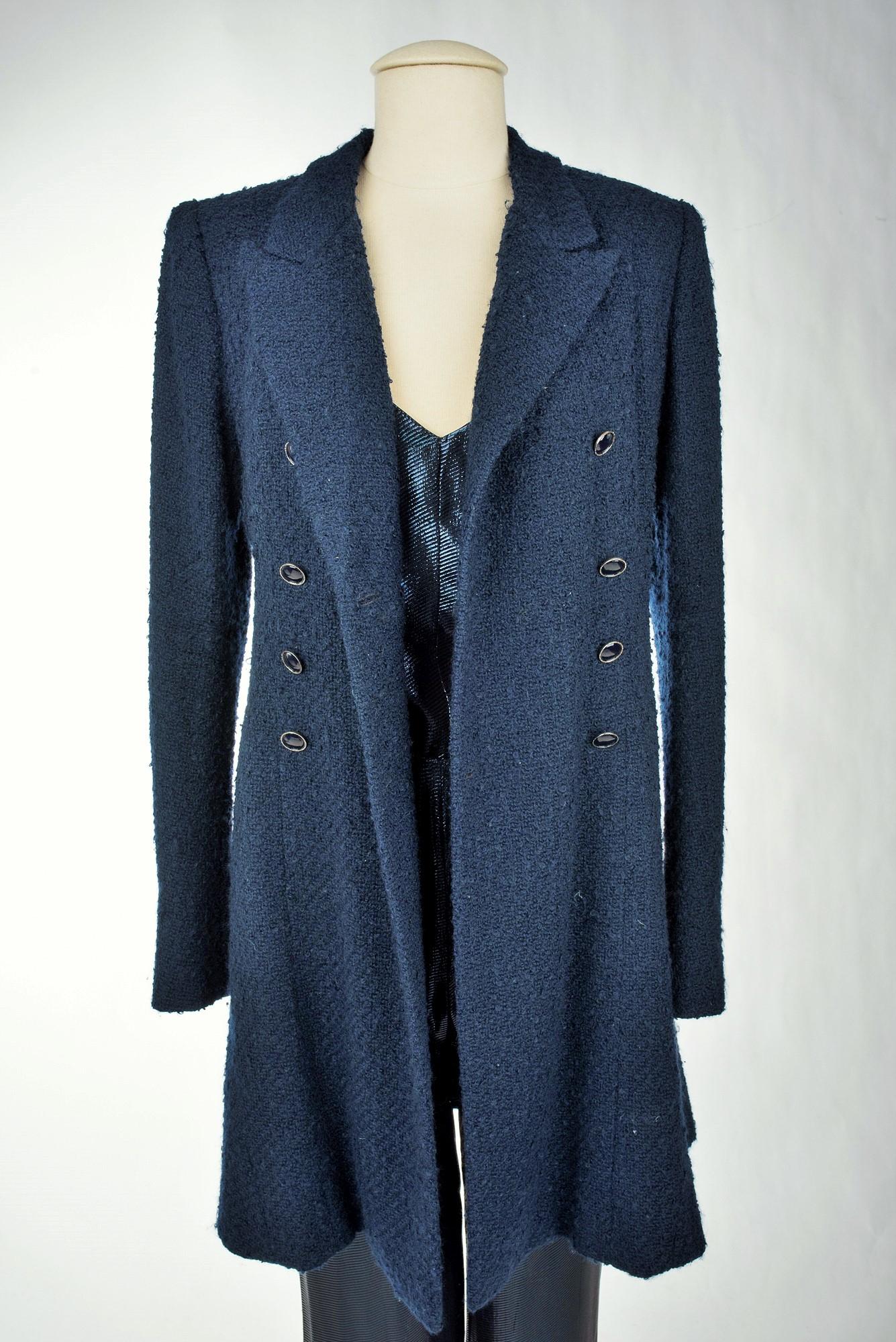 A Chanel Haute Couture Evening Lamé Pyjamas and Woollen Coat Circa Numbered 1980 6