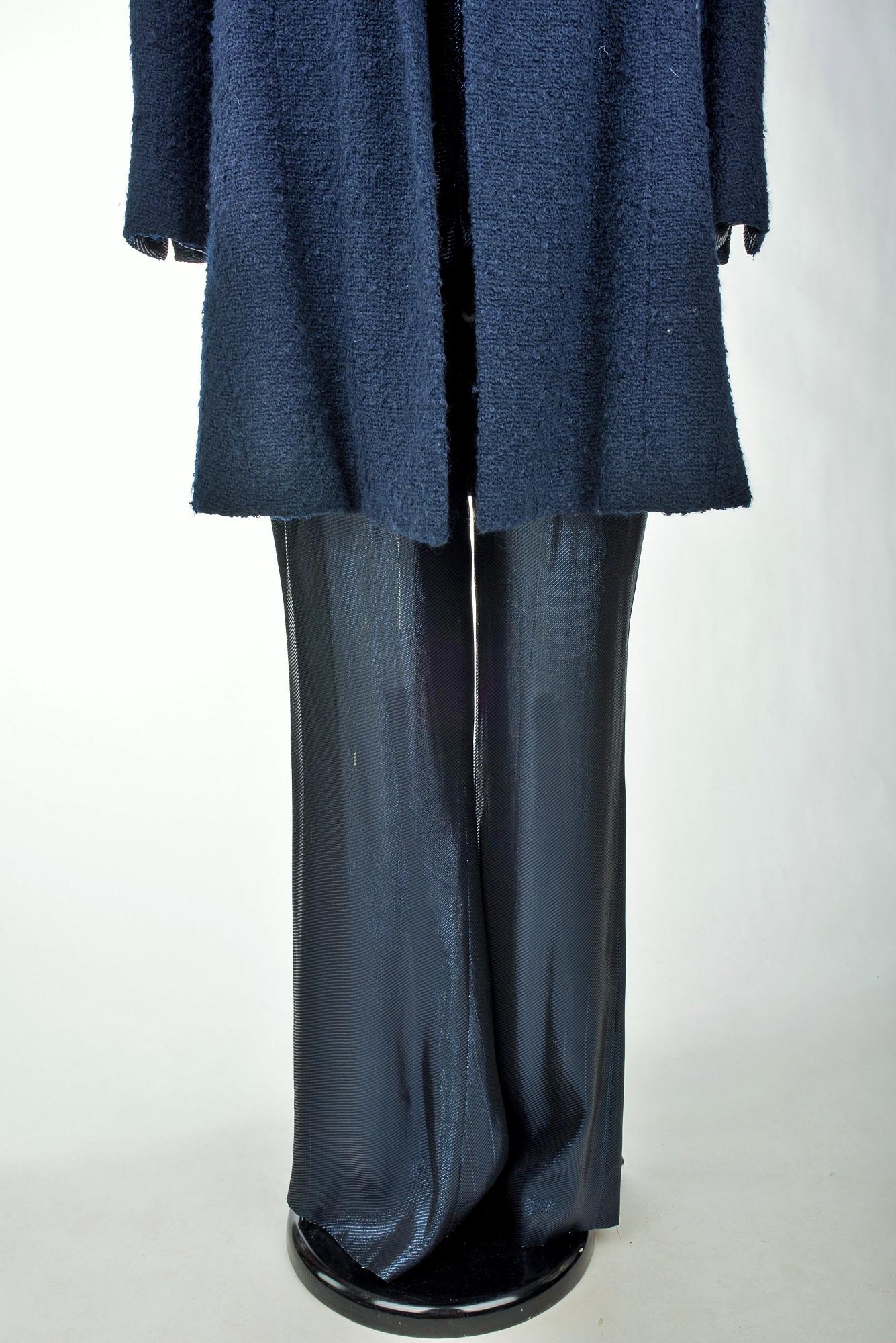 A Chanel Haute Couture Evening Lamé Pyjamas and Woollen Coat Circa Numbered 1980 7