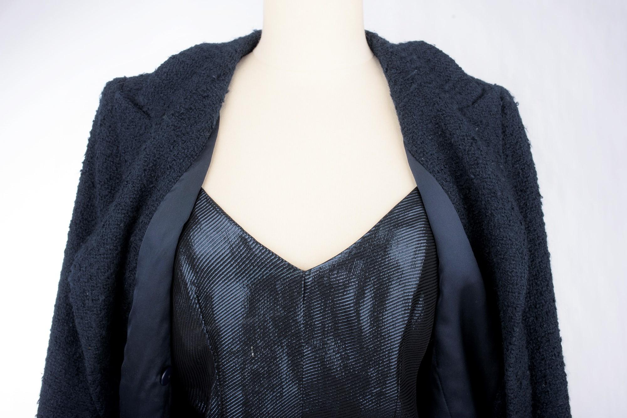 A Chanel Haute Couture Evening Lamé Pyjamas and Woollen Coat Circa Numbered 1980 8